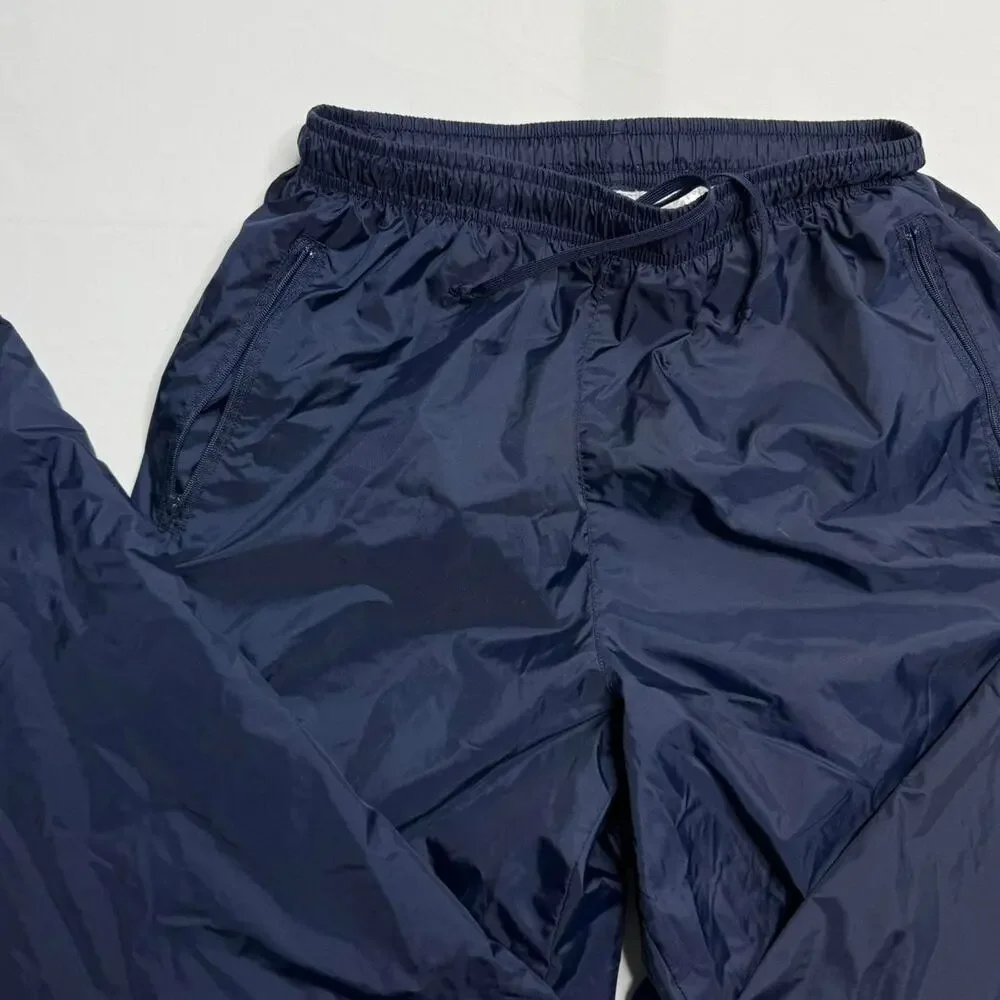 Vintage 1990s Nike Track Pants Windbreaker Pants Navy Blue Size Large